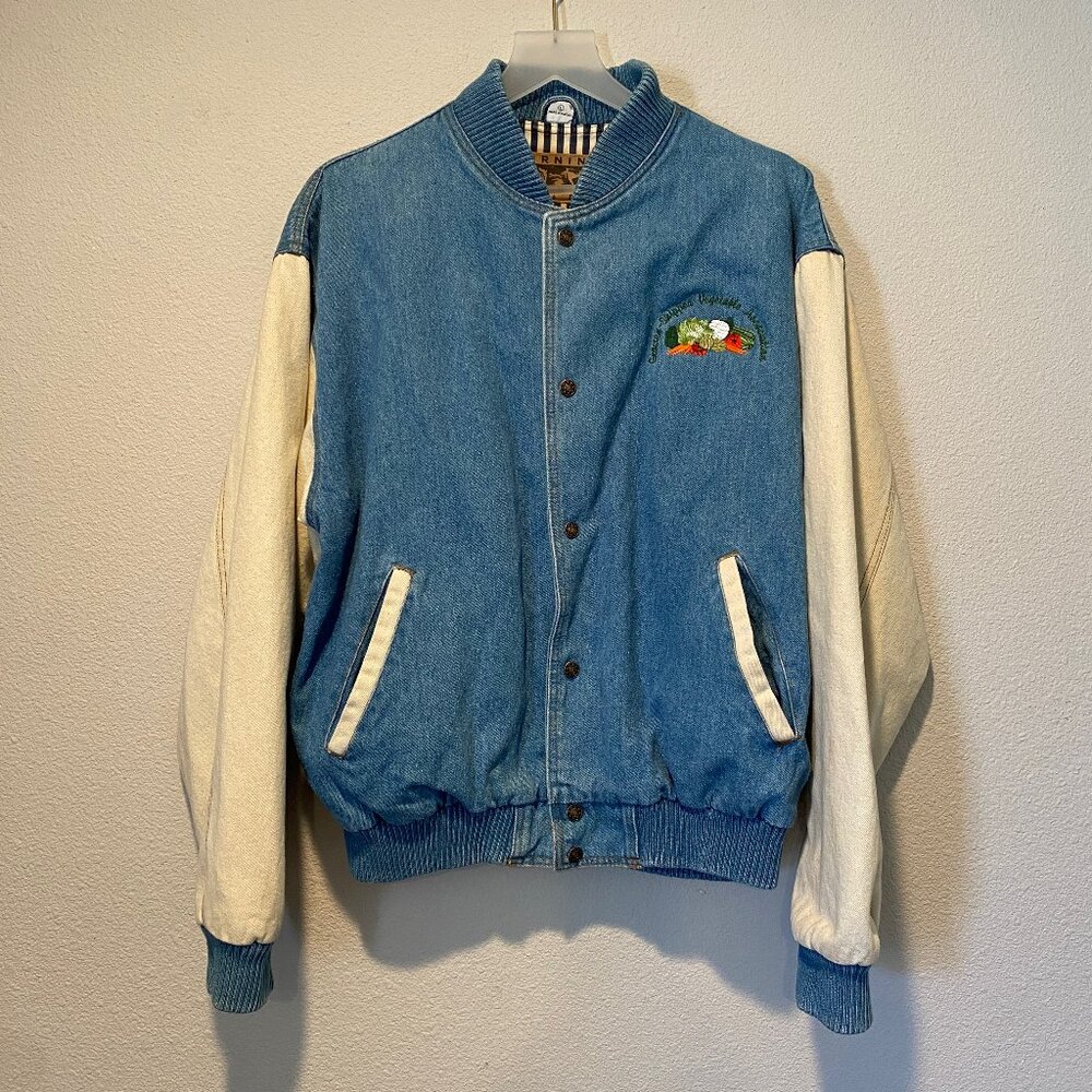 Vintage Men’s Denim Bomber Jacket‎ Large Grower Shipper Vegetable Assoc.